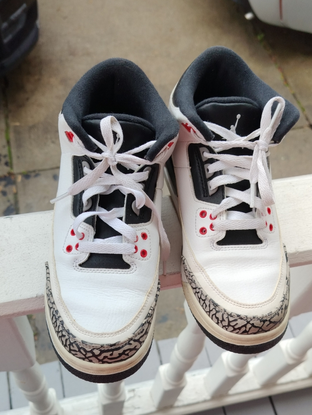 Jordan Black and White Youth Sneakers - Picture 1 of 7